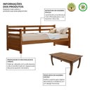 Ver imagem 2 de Conjunto Sofá Cama Enjoy Mona Madeira Maciça com Mesa de Centro Polo em Madeira Maciça Castanho