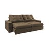 Sofá Alto Padrão Luxuoso Retrátil e Reclinável 4 Lugares Rubi 2,30m - Suede Marrom - 3