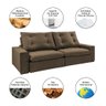 Sofá Alto Padrão Luxuoso Retrátil e Reclinável 4 Lugares Rubi 2,30m - Suede Marrom - 4
