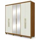 Ver imagem 1 de Roupeiro Rimo Belize 6PT c/Espelho MDF L 2,35 X a 2,40 (Jequitiba Ac Off White Espelho (23108435))