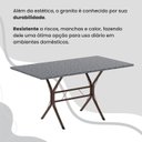 Ver mais imagens de Conjunto Sala de Jantar Mesa Retangular 140x75cm Tampo Granito Ocre 6 Cadeiras Linda Yescasa
