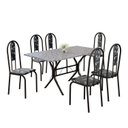 Ver imagem 2 de Conjunto Sala de Jantar Mesa Retangular 140x75cm Tampo Granito Ocre 6 Cadeiras Linda Yescasa