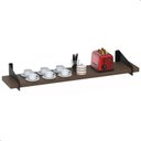 Ver imagem 2 de 2 Prateleiras Suspensa Estilo Industrial Madeira 60cm Fs Pm:marrom-escuro
