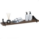 Ver imagem 5 de 2 Prateleiras Suspensa Estilo Industrial Madeira 60cm Fs Pm:marrom-escuro