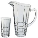 Ver imagem 1 de Jogo 7 Peças Jarra/copos para Refresco Suco Água Home&co Vidro 1l/300ml Transparente