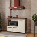 Ver imagem 2 de Balcão para Cooktop 3 Portas Armário de Cozinha Ana Savana/off White - Lahome Decor