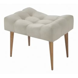 Banqueta Retro:bege Veludo - 1