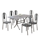 Ver imagem 2 de Conjunto Sala de Jantar Mesa Retangular 140x75cm Tampo Granito Ocre 6 Cadeiras Linda Yescasa