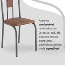 Ver imagem 6 de Conjunto Sala de Jantar Mesa Retangular 140x75cm Tampo Granito Ocre 6 Cadeiras Linda Yescasa Prata/Marrom