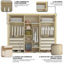 Ver imagem 7 de Guarda-Roupa Casal 6 Portas com LED com Pés 100% MDF Splendor Off White
