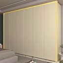 Ver imagem 1 de Guarda-roupa Casal 6 Portas com Led com Pés 100% Mdf Splendor