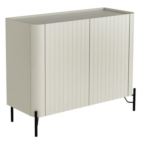 Aparador Buffet Sala de Jantar 2 Portas Brise Pés Industrial Preto Naim I03 Luna - Lyam Decor