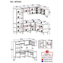 Ver imagem 5 de Cozinha Completa de Canto Veneza GB Multimóveis MP2064 com Armário e Balcão Preta