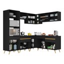 Ver imagem 6 de Cozinha Completa de Canto Veneza GB Multimóveis MP2064 com Armário e Balcão Preta