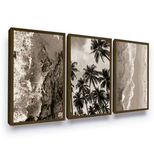 Kit Quadros Decorativos Paisagem Mar C/ Moldura Grande Praia