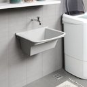 Ver imagem 4 de Tanque de Lavar Roupa em Mármore Sintético Granitado 55x41cm Branco/Gelo Aj Rorato