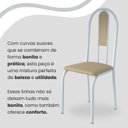 Ver imagem 7 de Conjunto Sala de Jantar Mesa Retangular 140x75cm Tampo Granito Ocre 6 Cadeiras Linda Yescasa Branco/Creme
