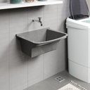 Ver imagem 4 de Tanque de Lavar Roupa em Mármore Sintético Granitado 55x41cm Branco/Cinza Aj Rorato