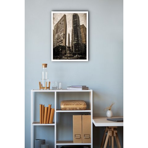 Quadro Decorativo Praça Sete Belo Horizonte - 70x50cm:moldura Branca