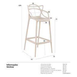 KIT - 5 x banquetas altas Masters Allegra - Nude - 8