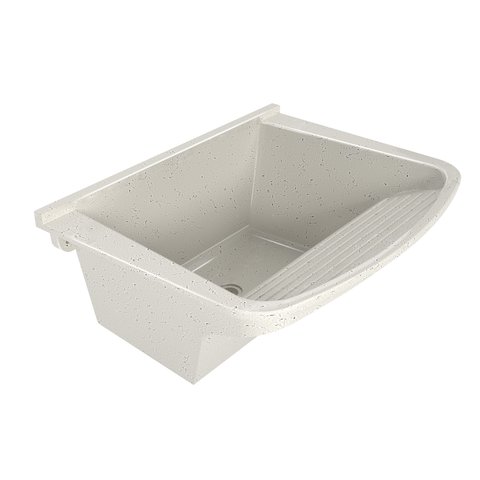 Tanque de Lavar Roupa em Mármore Sintético Granitado 55x41cm Branco/Travertino Aj Rorato