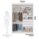 Ver imagem 5 de Guarda-Roupa Solteiro 160cm 2 Portas de Correr com Espelhos 100% Mdf Dubai Espresso Móveis