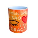 Ver imagem 1 de Caneca com Relevo em Braile com Frase a Mais Bela Visão É a do Coração