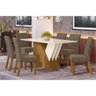 Conjunto Mesa Sala Jantar Henn Epic Tampo Mdf com Vidro 160cm e 6 Cadeiras Vita Nature Suede Light - 1