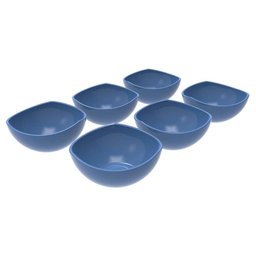 Conjunto 6 Potes de Sobremesa Doces 265ml Plástico Trio Crippa Azul Madrugada - 1