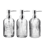 Jogo 3 Porta Sabonete Líquido Vidro Clear 430 ml Mimo Style - 1