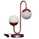 Ver imagem 5 de Kit 2 Abajur de Mesa Moderno Jennifer Rose Gold com 2 Globos 10cm + Lâmpada Branco Quente