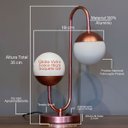 Ver imagem 3 de Kit 2 Abajur de Mesa Moderno Jennifer Rose Gold com 2 Globos 10cm + Lâmpada Branco Quente