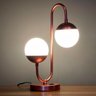Kit 2 Abajur de Mesa Moderno Jennifer Rose Gold com 2 Globos 10cm + Lâmpada Branco Quente - 2