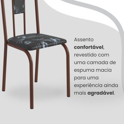 Conjunto Sala de Jantar Mesa Quadrada 75x75cm Tampo Granito Ocre 4 Cadeiras Linda Yescasa - 6