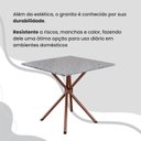 Ver mais imagens de Conjunto Sala de Jantar Mesa Quadrada 75x75cm Tampo Granito Ocre 4 Cadeiras Linda Yescasa Marrom/Preto Floral