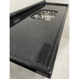Pia Para Cozinha Em Mármore Sintético Com Cuba Em Aço Inox 199cmx55cm - 5