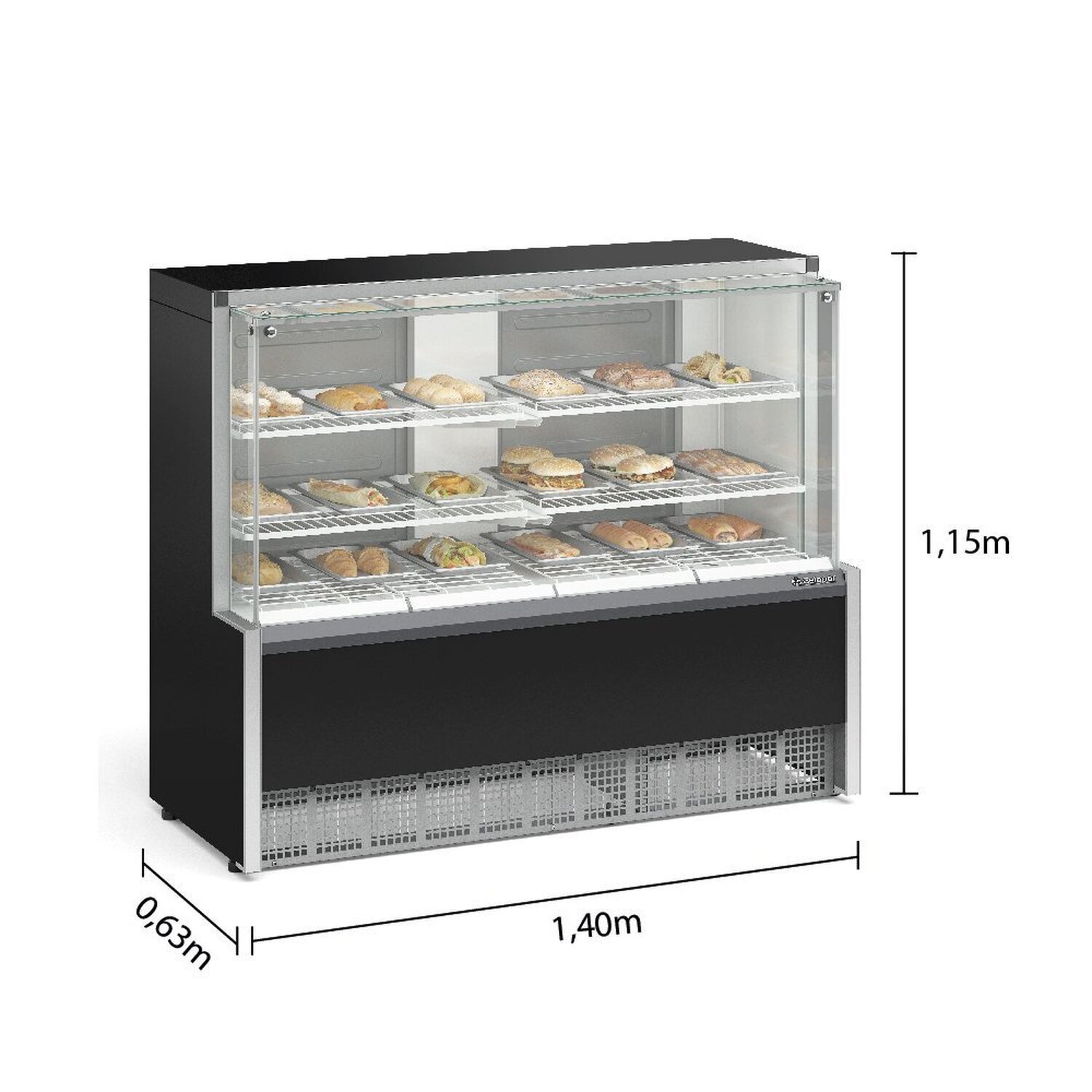 Vitrine Estufa com Bandejas Meqa-140r Pr 220v 60hz Gelopar - 2