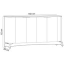 Ver imagem 5 de Kit Aparador Buffet com Cristaleira e Espelho Verbena N01 Off White Ypê - Lyam Decor