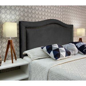 Cabeceira King Estofada Sevilha Provençal Suede Cinza 195 X 120 Rbl