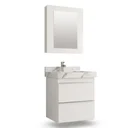 Ver imagem 2 de Gabinete para Banheiro Suspenso Liso 60cm sem Lavatório Yescasa Cinza/Branco