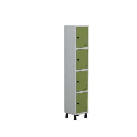 Roupeiro Aço Linha Light 4 Portas - GR301-4 Cinza-Verde Miró