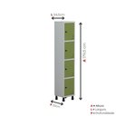 Ver imagem 2 de Roupeiro Aço Linha Light 4 Portas - GR301-4 Cinza-Verde Miró