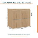 Ver imagem 4 de Gabinete para Banheiro Suspenso Liso 60cm sem Lavatório Yescasa Bege/Wood