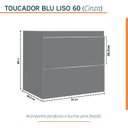 Ver imagem 4 de Gabinete para Banheiro Suspenso Liso 60cm sem Lavatório Yescasa Cinza