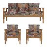Jogo Sofá Madeira Maciça 3 Lugares e 2 Poltronas Liz Multimóveis Cr7001.t66 Imbuia/floral - 5