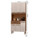 Ver imagem 4 de Armario de Cozinha Santiago 90 Cm com 6 Portas e 1 Gaveta Freijo/baunilha