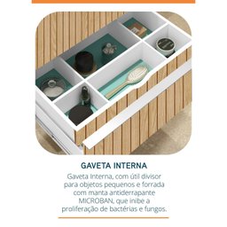 Gabinete para Banheiro Suspenso Ripy 80cm sem Lavatório - 7