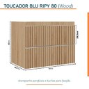 Ver imagem 4 de Gabinete para Banheiro Suspenso Ripy 80cm sem Lavatório Yescasa Bege/Wood