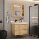 Ver imagem 1 de Gabinete para Banheiro Suspenso Ripy 80cm sem Lavatório Yescasa Bege/Wood
