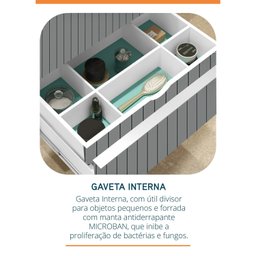 Gabinete para Banheiro Suspenso Ripy 80cm sem Lavatório - 7